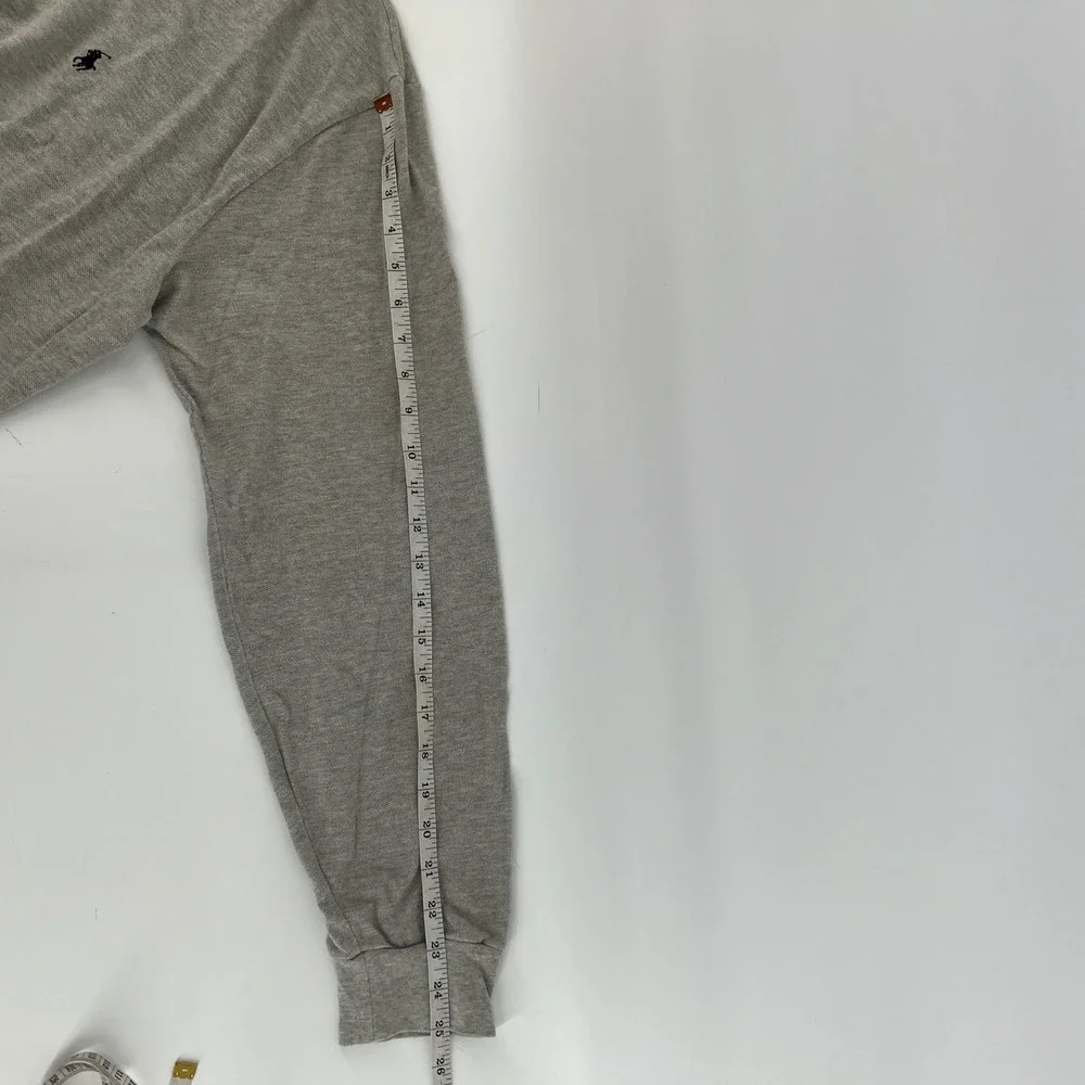 Polo Ralph Lauren Long Sleeve Polo Shirt Gray Pony Logo Cotton Men's XL